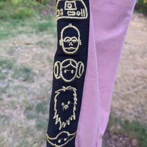 Disney Star Wars Size M Medium Pink Sweatpants with Gold and Black Accents
